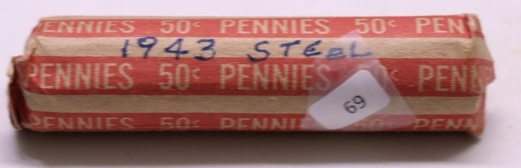 ROLL OF 1943 STEEL CENTS CIRC