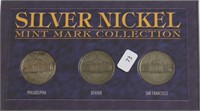 SILVER NICKEL MINT MARK SET