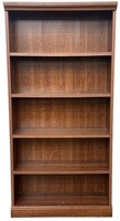 Large Wood 5 Shelf Bookshelf