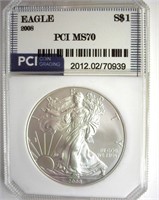 2008 Silver Eagle PCI MS70