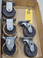 5-NEW CASTERS - 2-SWIVEL & 3-STRAIGHT