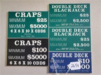 5 Casino Table Game Signs