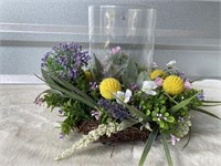 Floral and Glass Center Piece