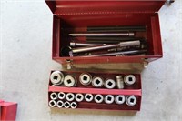 Red Tool box with large sockets and ratchets