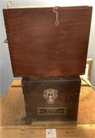 Choice - empty antique wood tool/device boxes