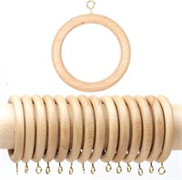 28 Pcs Wooden Drapery Curtain Rod Rings