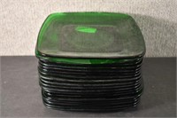 Lot of Anchor Hocking Forest Green "Charm" Plates
