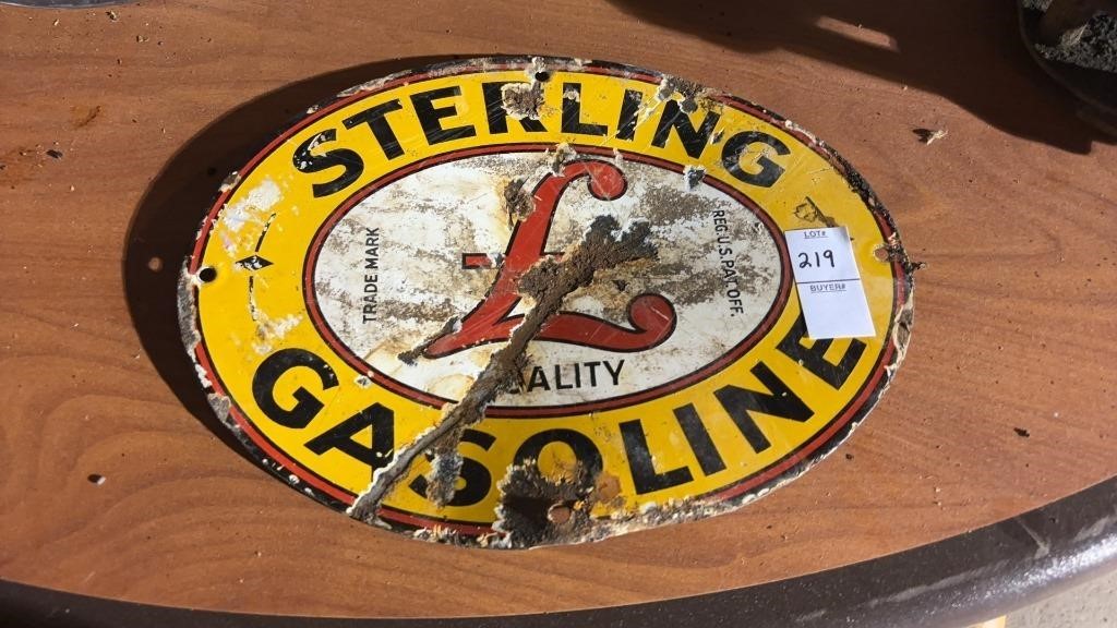 Sterling Gasoline Porcelain Sign