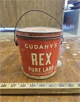 Cudahy's Rex Pure Lard Tin W Lid & Handle