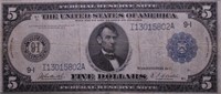 1914 5 DOLLAR FEDERAL RESERVE NOTE VF