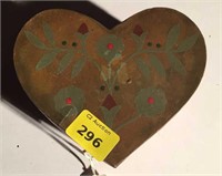 Hand painted metal heart box