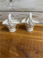 PAIR OF MINI CERAMIC BASKETS