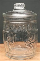 Vintage Planters Peanuts Barrel Glass Jar