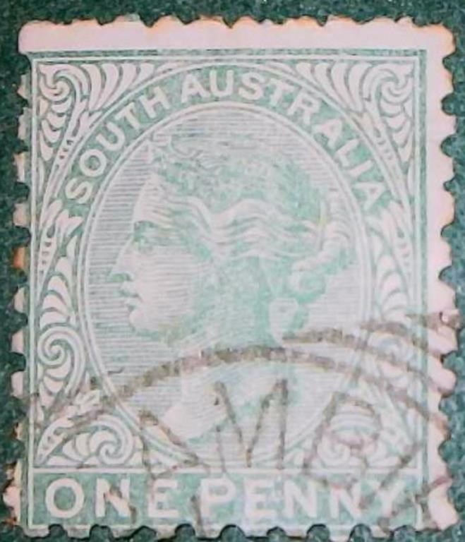 Australia South Queen Victoria 1 Penny Stamp 1868