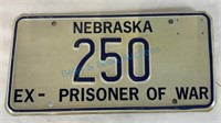 Nebraska ex-prisoner of war license plate