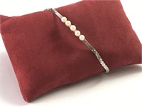 Sterling Silver and Pearl Bracelet