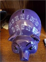 Purple Ceramic Piggy Bank