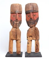 Pair of Chancay Wood Standing Figures