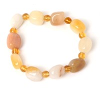 Beautiful Stone Beaded Bracelet with Amber Colored