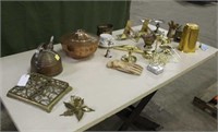 Assorted Vintage Brass & Household Items