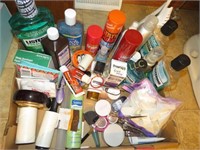 assorted bathroom supplies listerine misc
