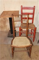 Two Antique Chairs & Little Work Table