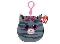 TY Mini Beanie Squishies PlushClip KIKI Tabby Cat