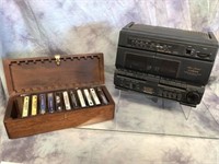 Dual Casette Tape Player (No Speakers) & Tapes