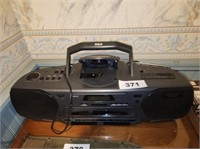 RCA PORTABLE DUAL CASSETTE AM FM CD PLAYER BOOMBOX