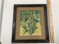 Girl and dog print in frame