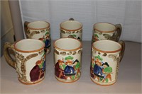 Lot of 6  occupied Japan Mugs