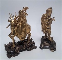 FINELY CARVED CHINESE GILTWOOD FIGURES