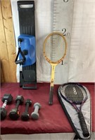 Sports Equipment, Dumbbells, Tennis Rackets