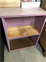 Small purple painted bookshelf