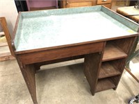 Desk with formica top, all wood
