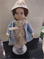 1989 Danbury Mint Porcelain Doll w/Stand
