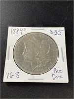 1884 S Morgan silver dollar low grade