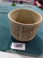Floral Design Pottery Planter - As is