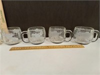 Set Of 4 Glass Globe Cups