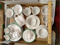 White Porcelain Small Cups 6 & Saucers 6 & Viva