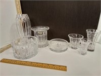 Waterford Cut Glass Crystal Vases, Candle Holders