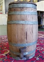 Large Antique Wooden Water Barrel