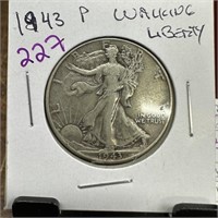 1943 WALKING LIBERTY SILVER HALF DOLLAR