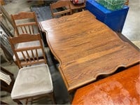Wood table and 3 chairs