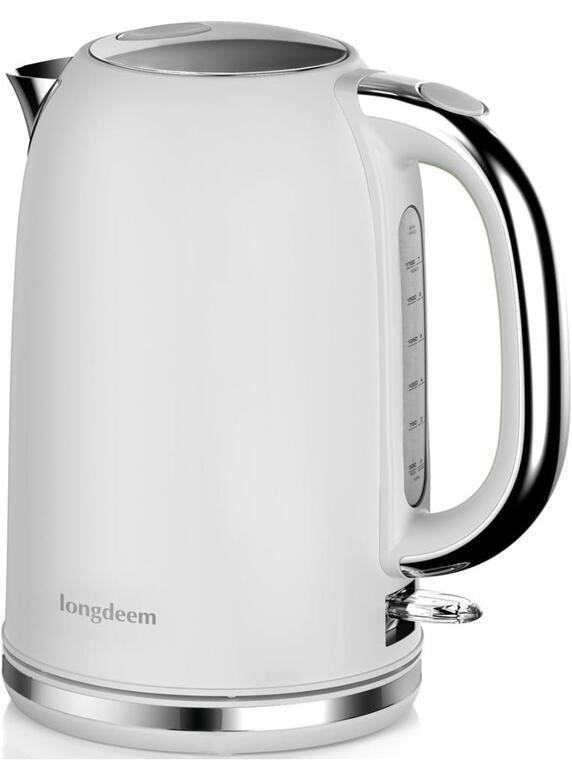 LONGDEEM STAINLESS STEEL WHITE ELECTRIC TEA