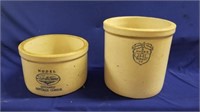 (1) STONEWARE CROCK, "CREAMED COTTAGE CHEESE", &