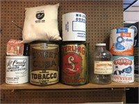 LOT ADVERTISING CANS/JAR, INCLUDING OYSTER,