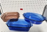 3-  Pyrex Casserole Dishes