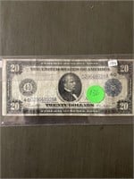 $20.00 FEDERAL RESERVE NOTE FROM 1914