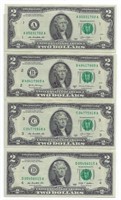 US$2 dollars bill x12 Different Districts.V23